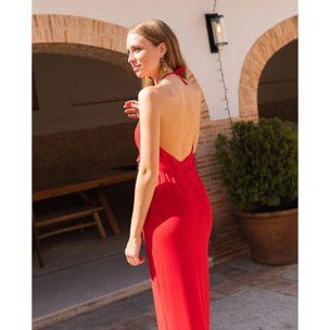 Vestido midi con espalda abierta