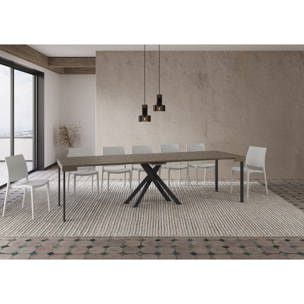 Consola extensible 90x40/300 cm Krack gris paloma patas antracita