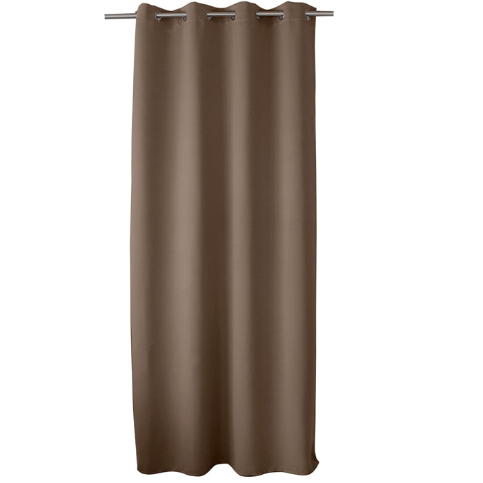 Rideau occultant uni avec 8 œillets - Taupe