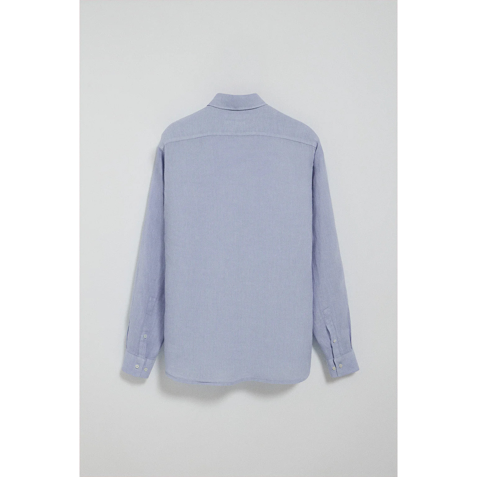 Camicia blu in lino tinta in capo con ricamo Rigby Go