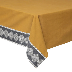 Ensemble nappe et 6 serviettes Inuit coton jaune ocre 250x150cm