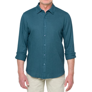 Camisa de lino Hot Buttered Saunders Azul
