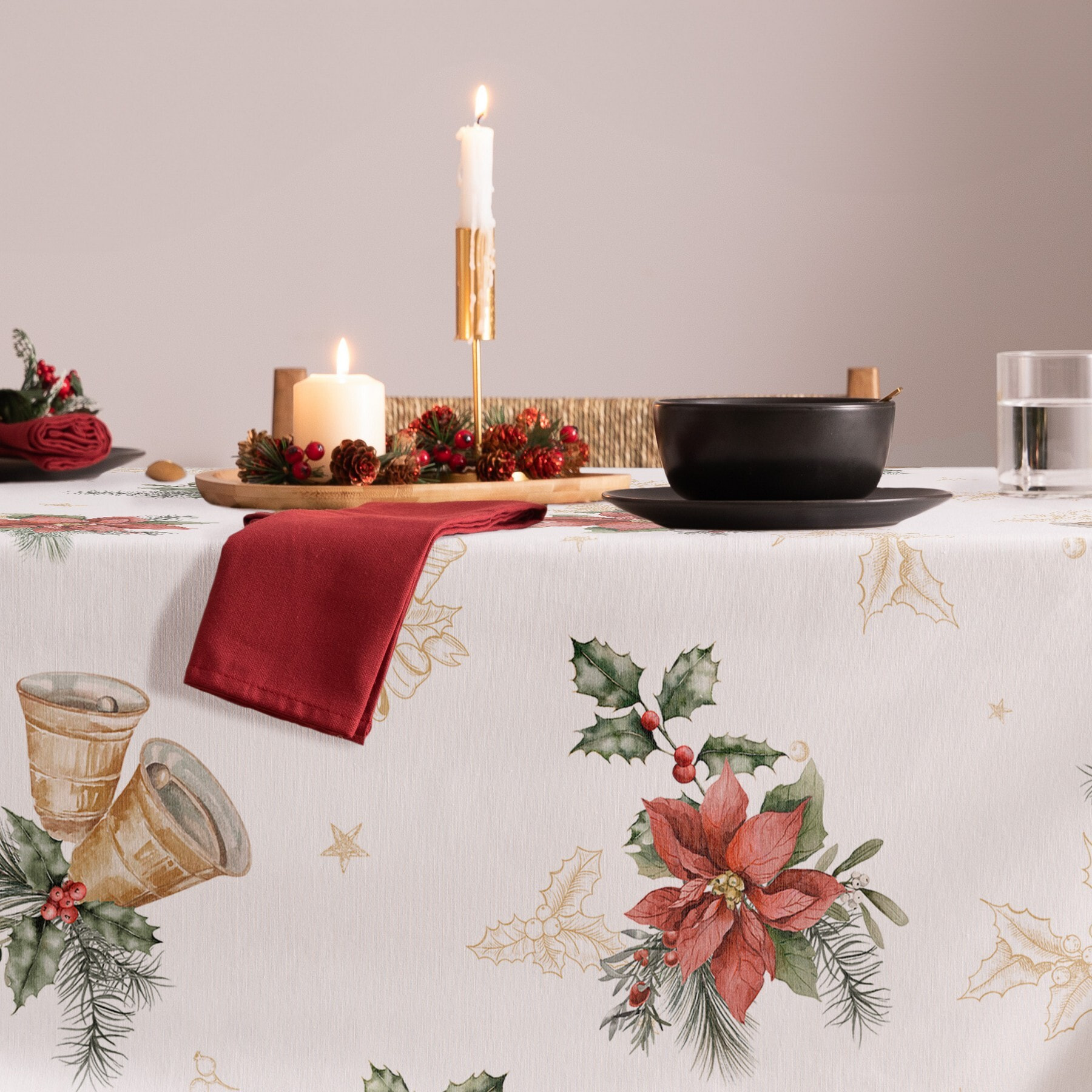 Mantel antimanchas CAROLS GRANATE