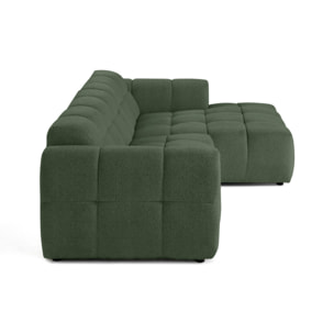Ray - canapé d'angle droit - 4 places - en tissu texturé - Vert
