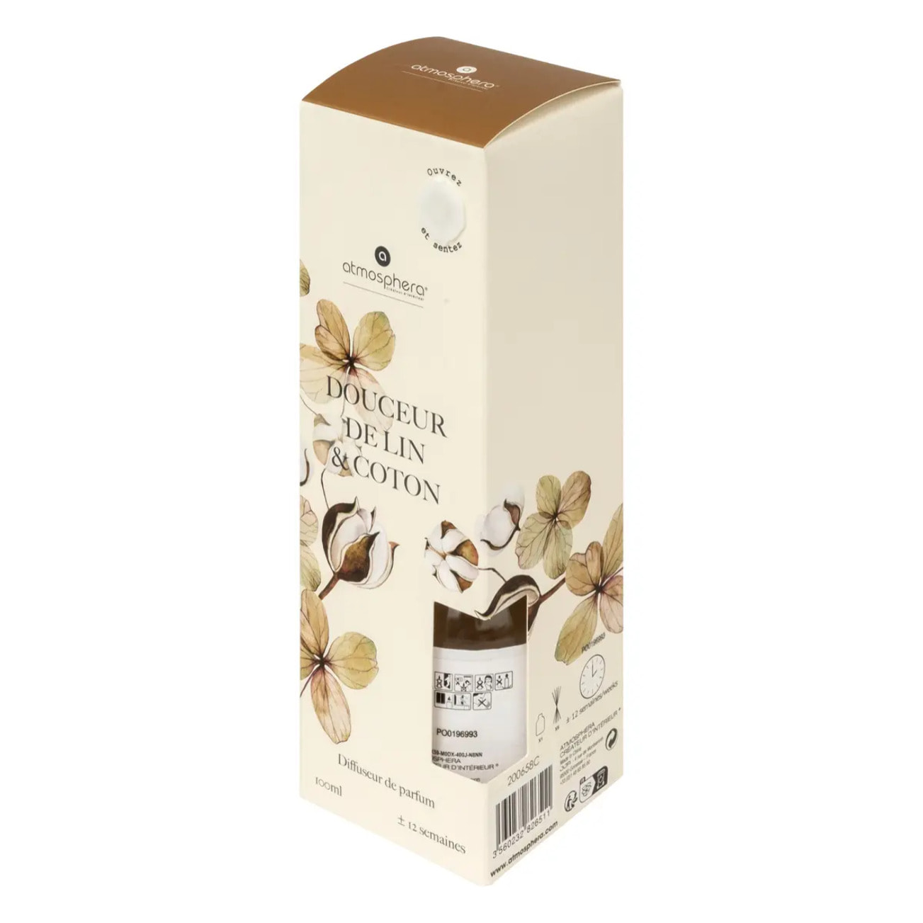 Diffuseur de parfum Oudy 100ml verre douceur de lin