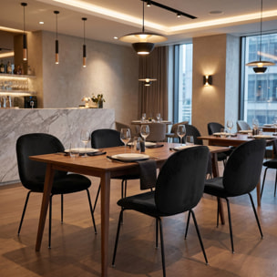 Sedia Imbottita in Effetto Velluto con Gambe in Acciaio, Design Moderno ed Elegante per Sala da Pranzo, Cucina, Soggiorno, Studio e Ufficio