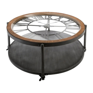 Table basse "Chrono" noir D90cm