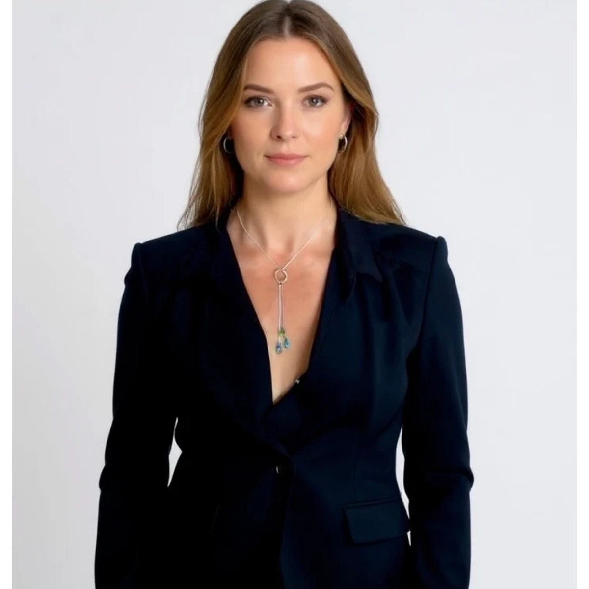 Collar Multicolor plata de ley cascada en 3 Plata Única