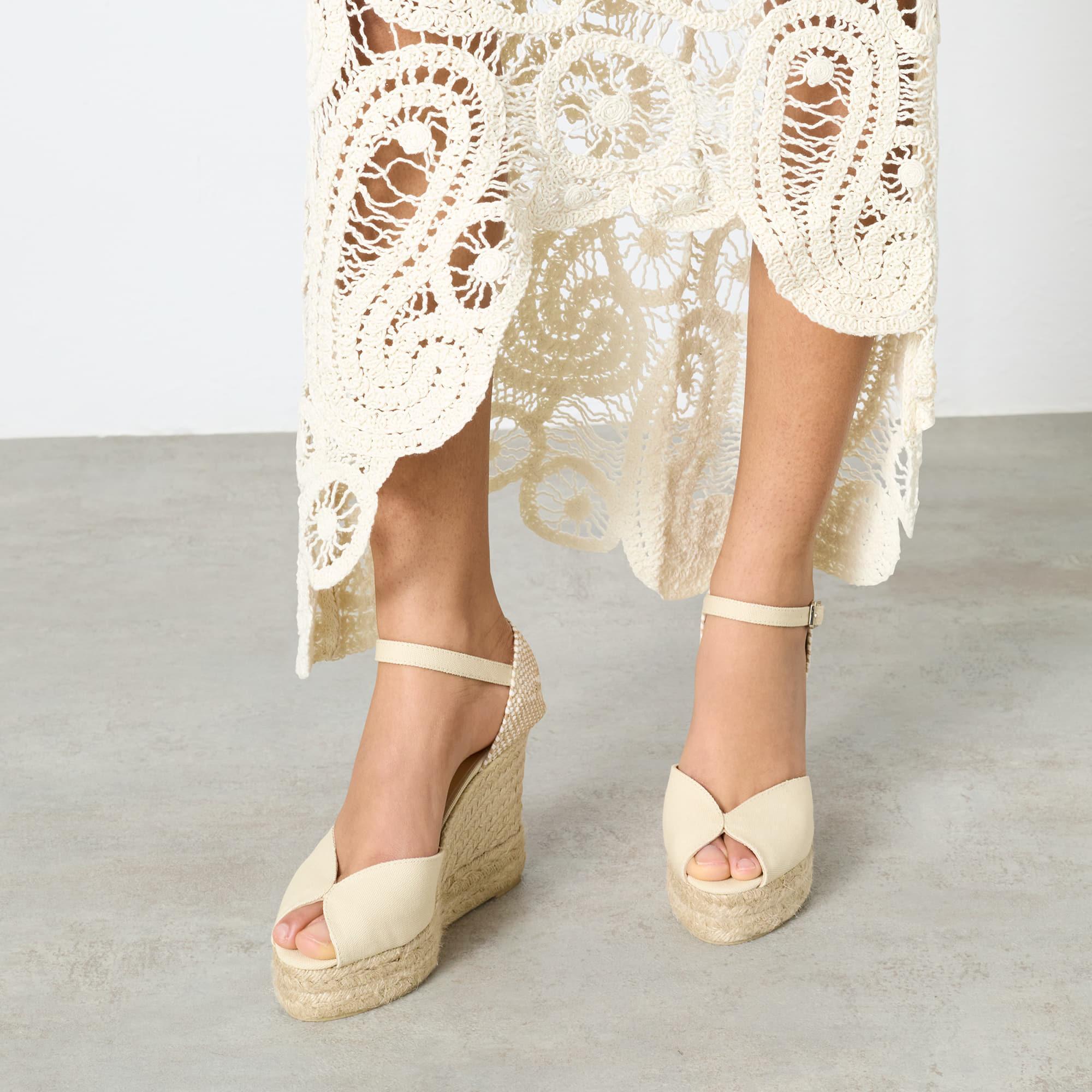 Alpargata Bianca cuña de yute 11cm doble plataforma