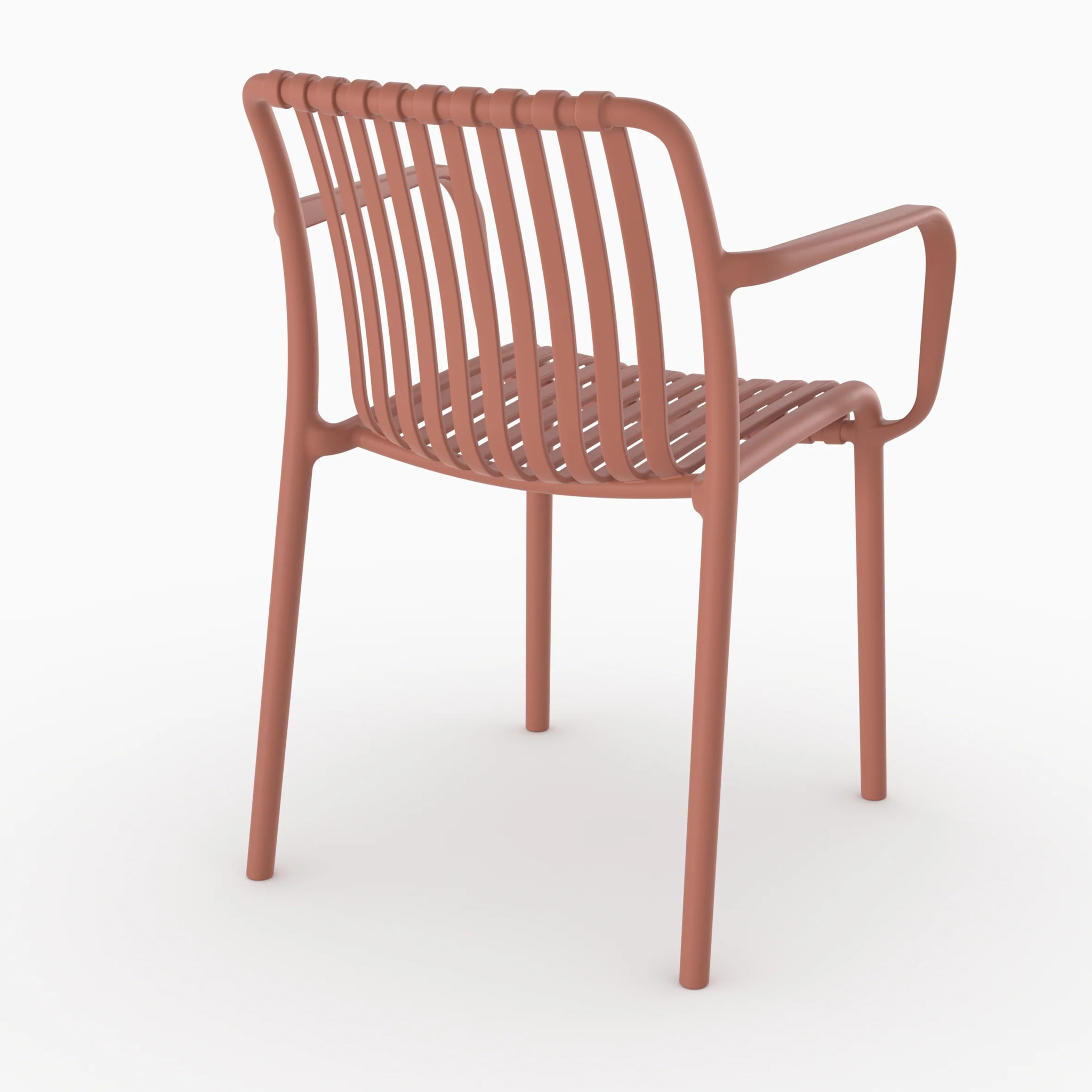 Lot de 2 chaises de jardin empilables en plastique terracotta - Ivy