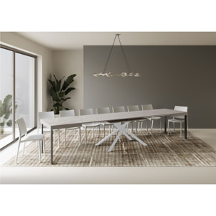 Table extensible 90x140/400 cm Karida cachemire pieds blanc