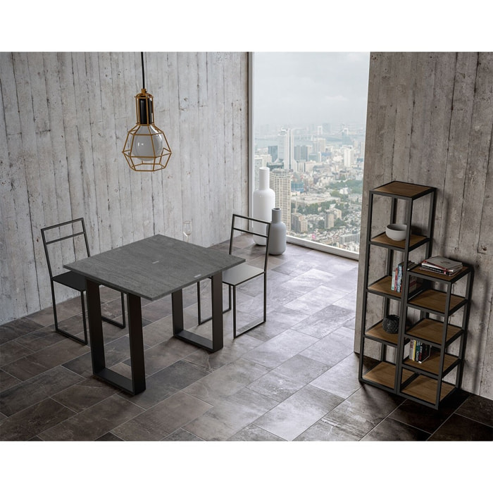 Consola tipo libro 90x45/90 cm Tecno Libra Cemento estructura Antracita