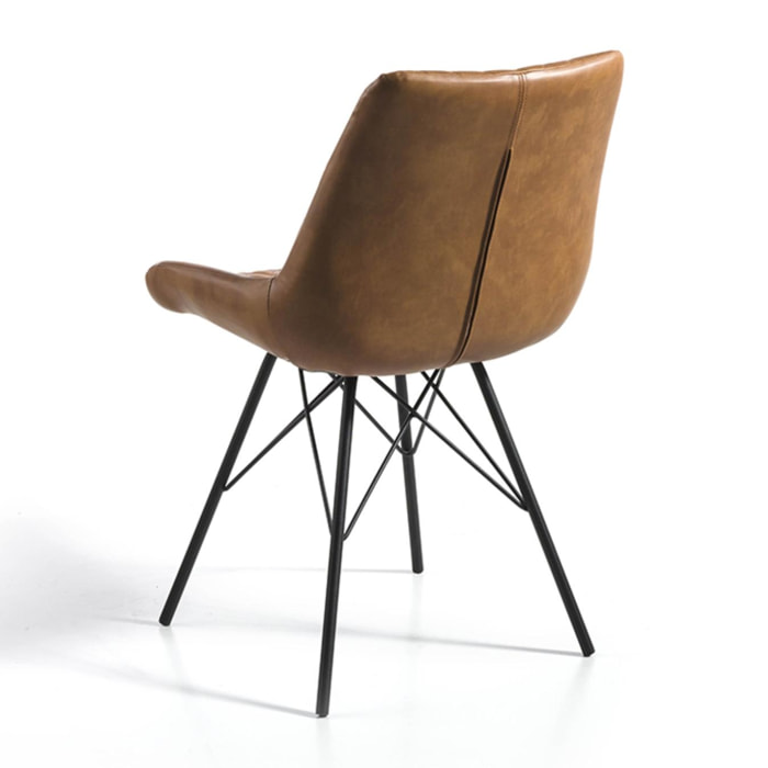Set 4 sillas MICHIGAN - marrón, negro - 61x50x79cm