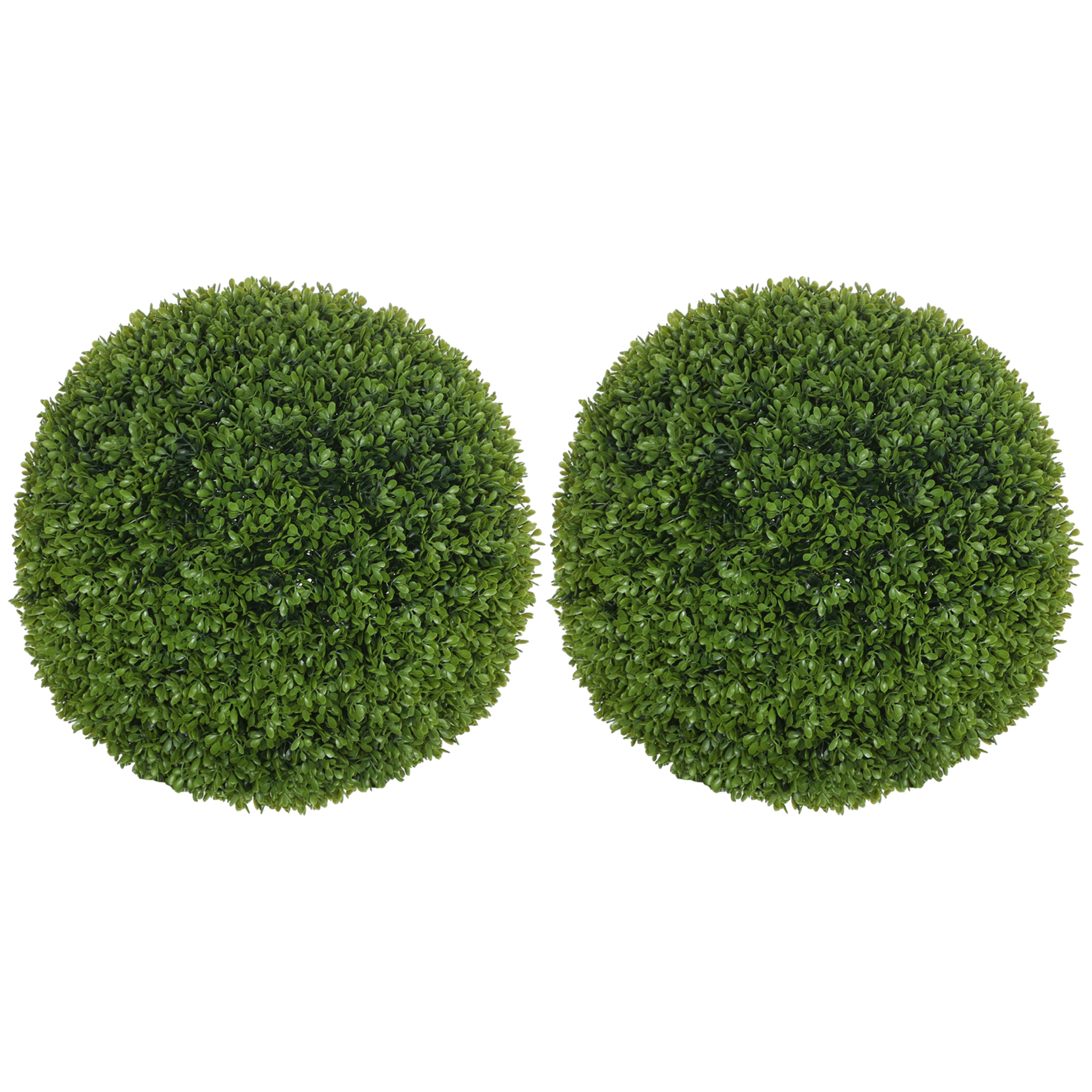 Lot de 2 buis artificiels topiaires artificielles en forme de boule Ø 40 cm PE vert