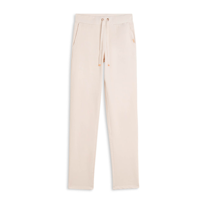 Pantaloni donna dritti in felpa garzata