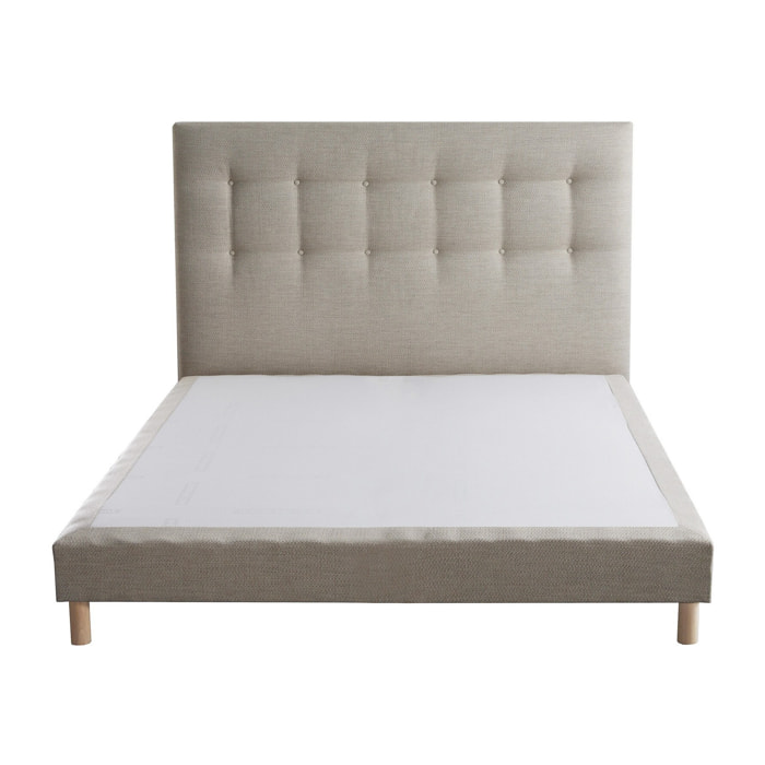 Ensemble sommier tapissier, SYMBIOSE, tête de lit capitonnée