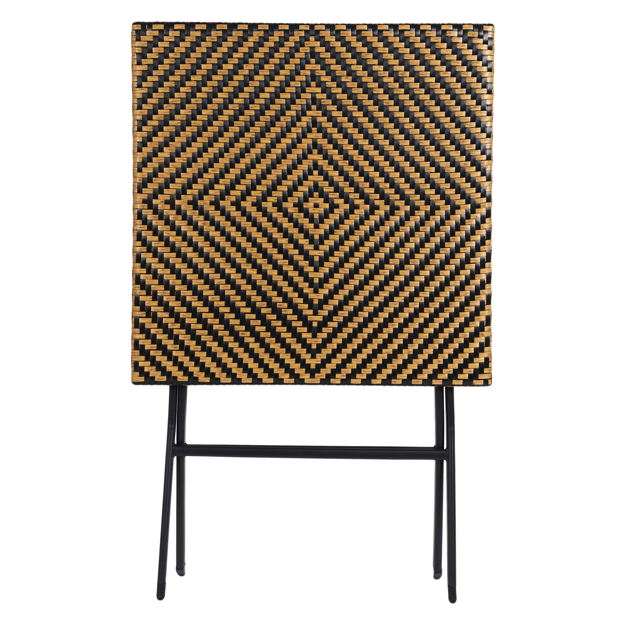 Table Pliante Tressee Noir Et Naturel