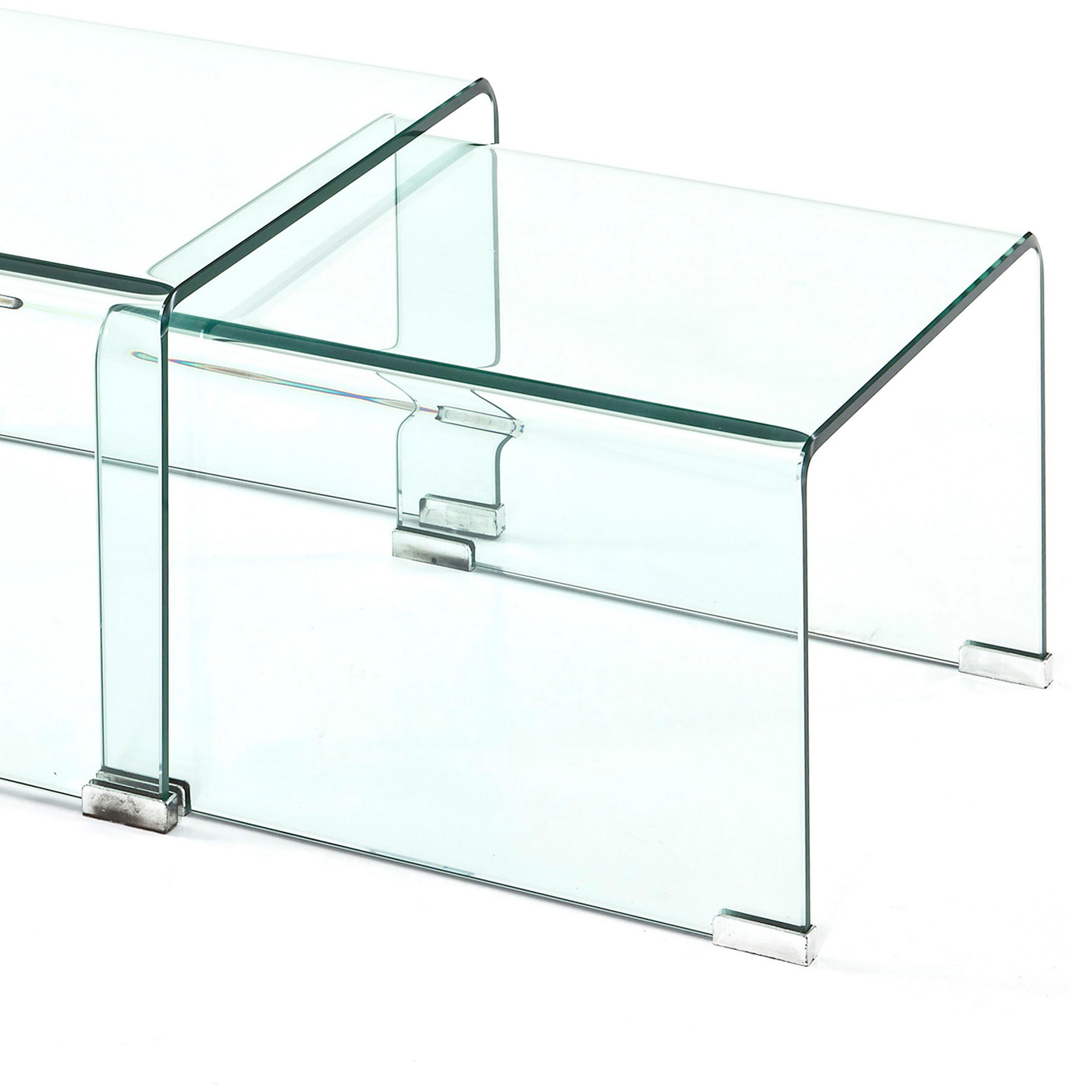 Lot de 2 tables basses Tomasucci CRISTALDOUBLE, en verre, 49 × 44,5 × 33 cm