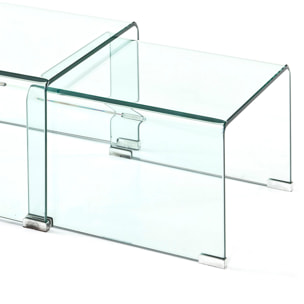 Lot de 2 tables basses Tomasucci CRISTALDOUBLE, en verre, 49 × 44,5 × 33 cm