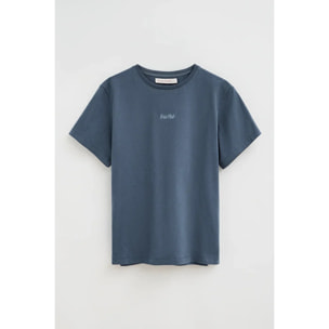 Camiseta azul denim de manga corta y corte regular con bordado Polo Club