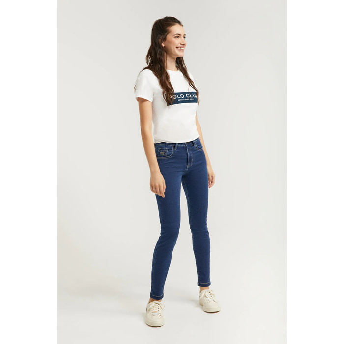 Jeans Slim fit de mujer con detalle bordado Polo Club