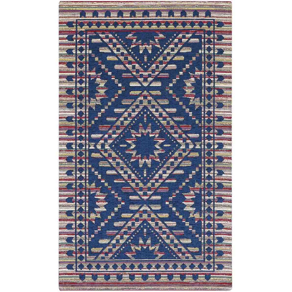 Tappeto Arredo Motivo Tribale Blu