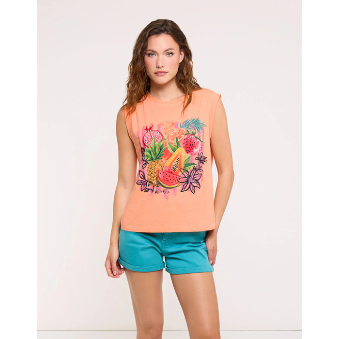 Camiseta Frutas Pedrería Naranja - Kitaya