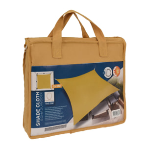 Sombrilla de tela para exterior 3x3m en amarillo ocre Pantone 16-0945TPG, ganchos de metal y bolsa de transporte incluida