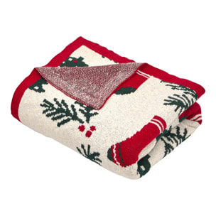Plaid de Noël tricot traditionnel 130 x 170 cm