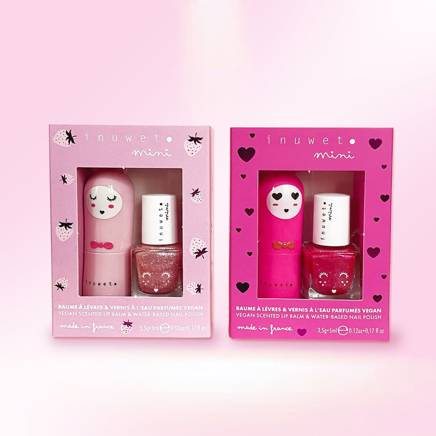 Duo Mini Fraise - Coffret Baume à Lèvres + Mini Vernis à ongles