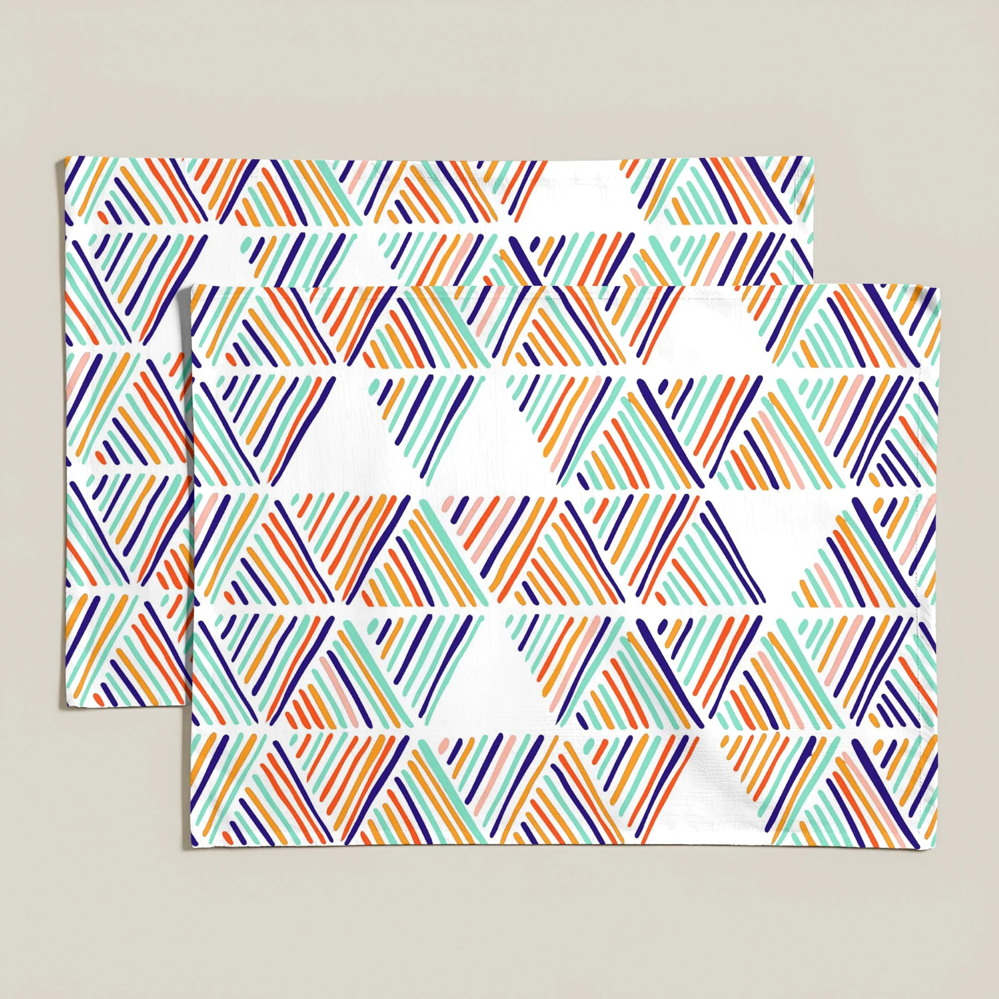 Lot de 2 sets de table individuels résinés 0120-133 100% coton 45x35 cm