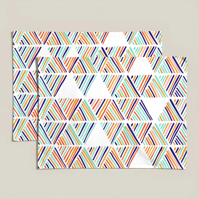 Lot de 2 sets de table individuels résinés 0120-133 100% coton 45x35 cm