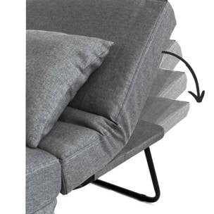 Pouf letto poltrona richiudibile con cuscino grigio scuro - Bibi