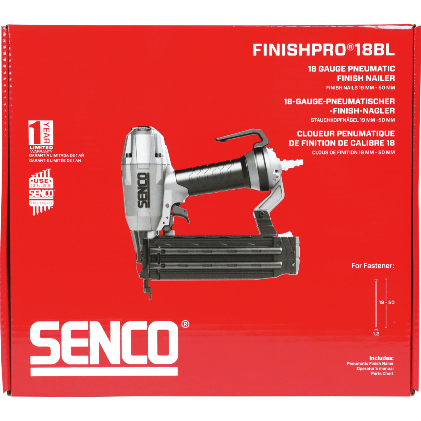 Cloueur pneumatique de finition FinishPro18BL pour pointes G18-AX de 15 à 50 mm - SENCO - TN32M1BL