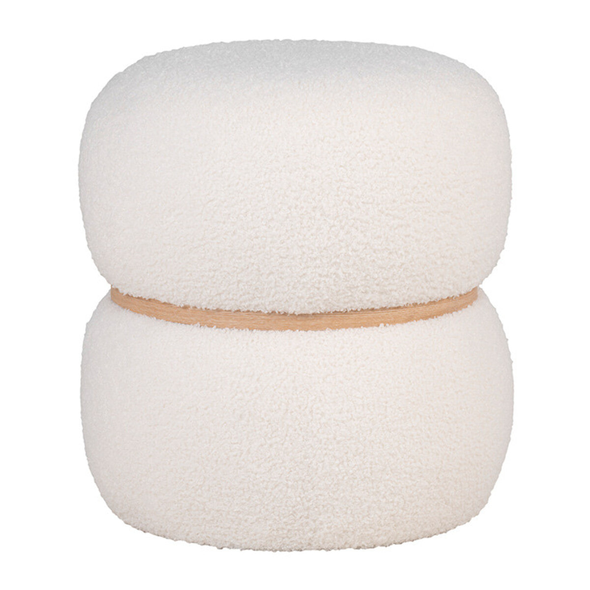 Sataya - pouf - en tissu bouclette - Blanc