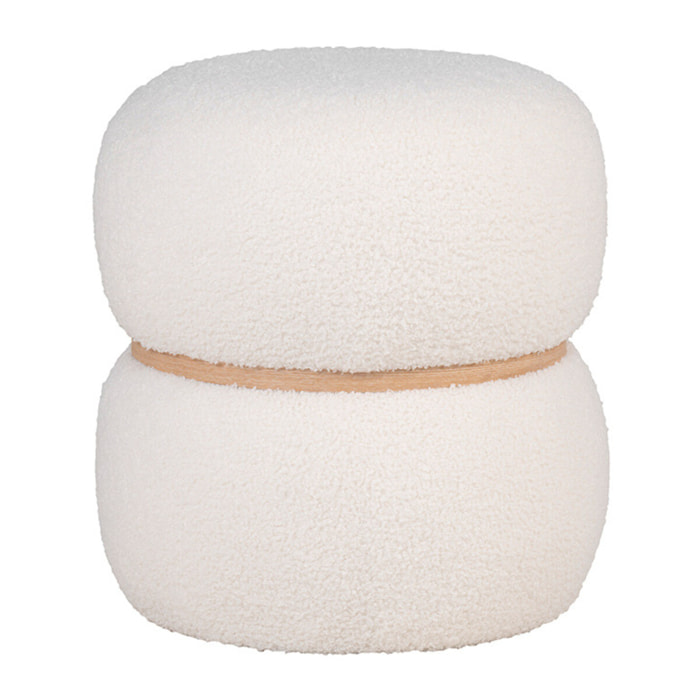 Sataya - pouf - en tissu bouclette - Blanc