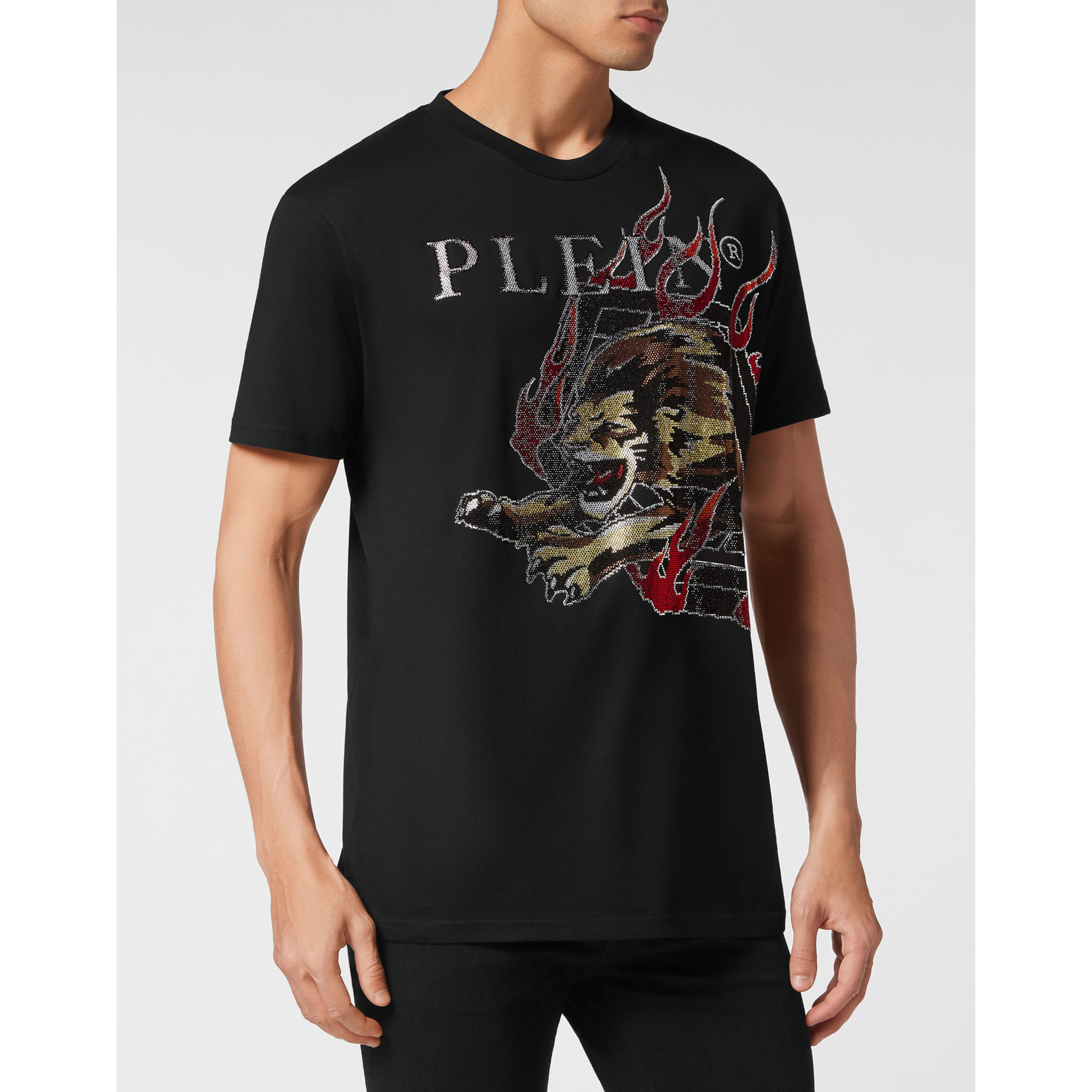 PHILIPP PLEIN T-Shirt Round Neck LION
