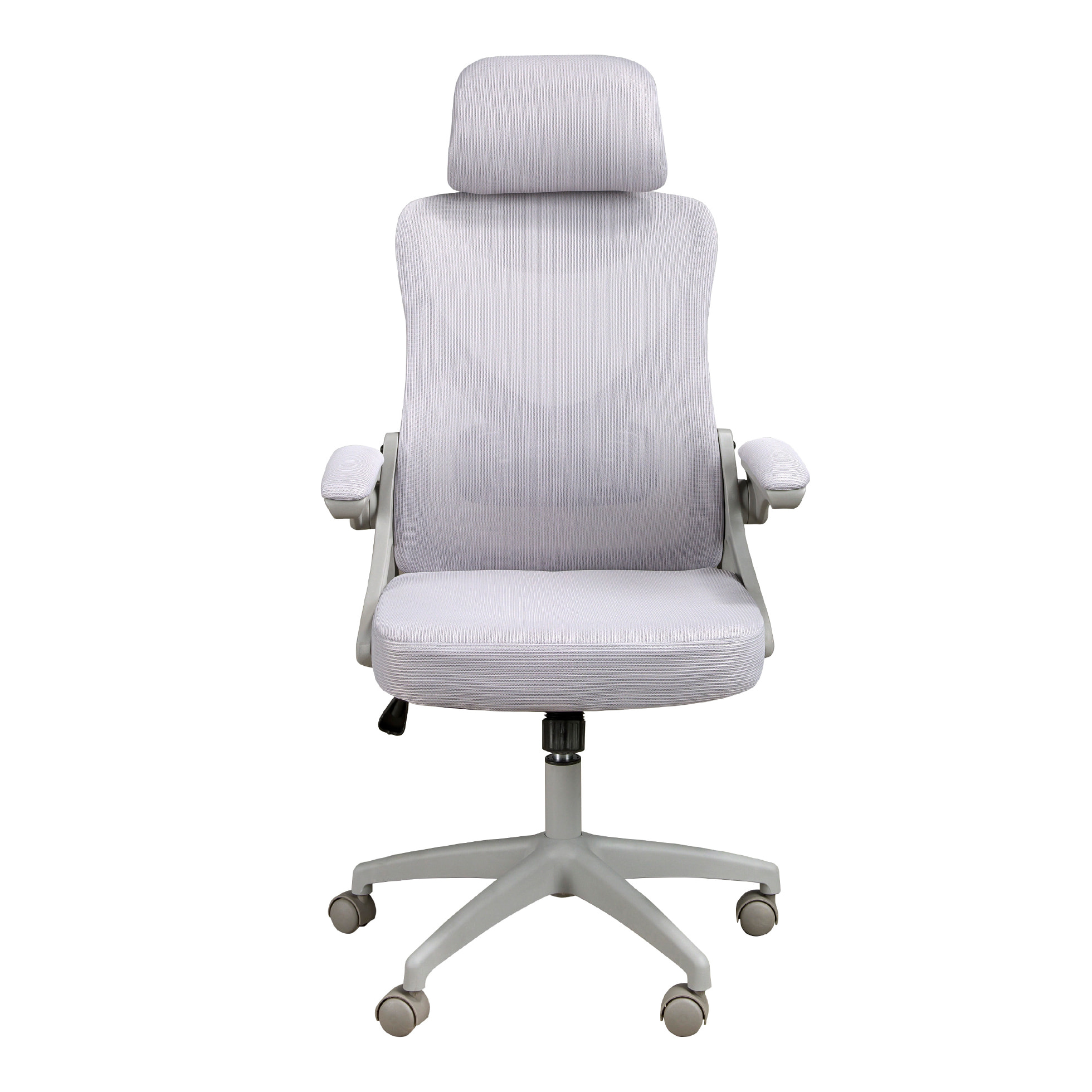 Silla Angel Cerdá oficina giratoria con asiento y respaldo tapizado en tela gris 63x62x119cm