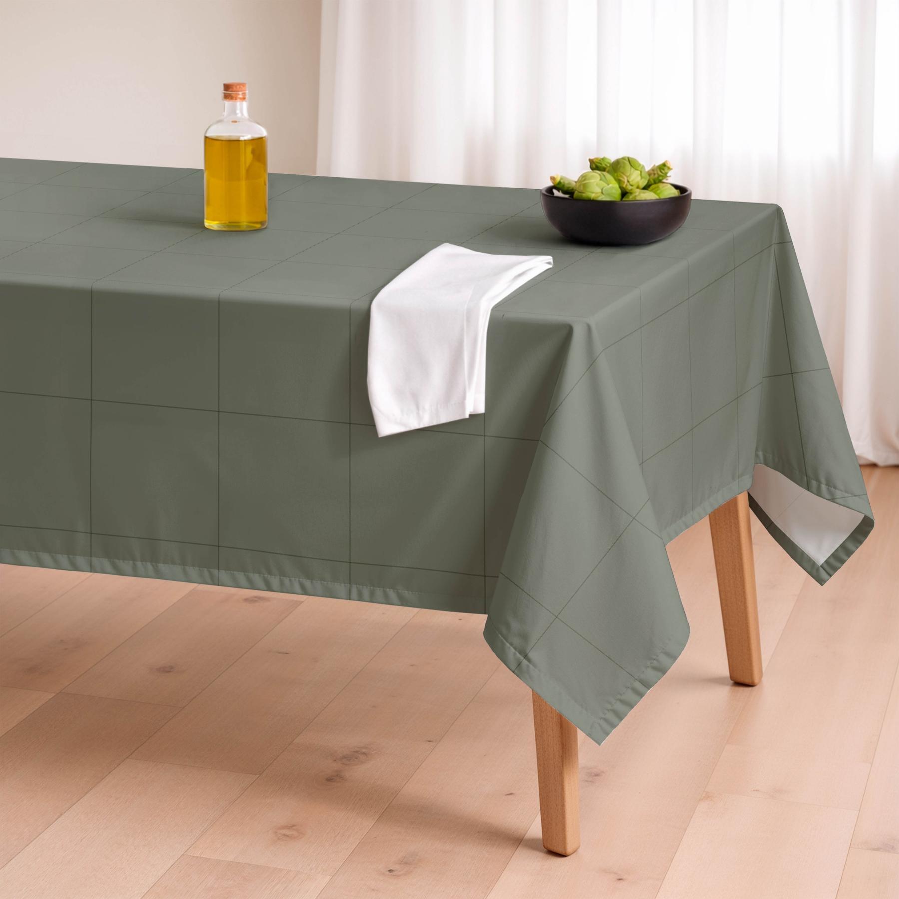 Nappe anti-taches LAO VERT - en 100 % coton