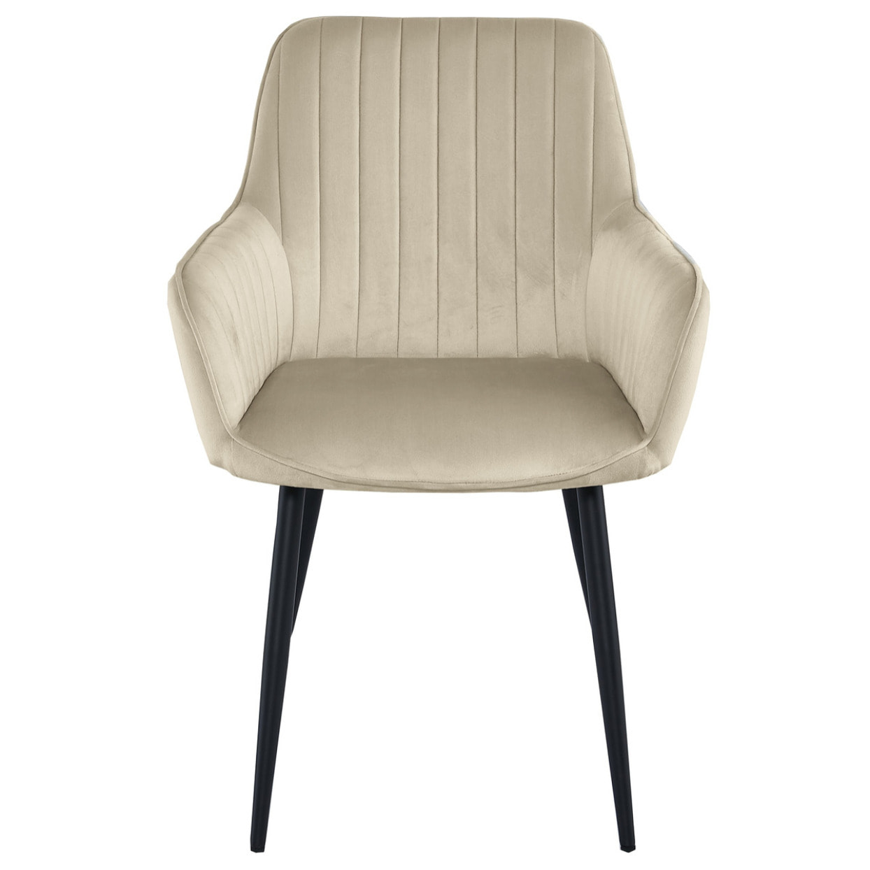 Set di 2 sedie Solden in velluto beige e gambe nere