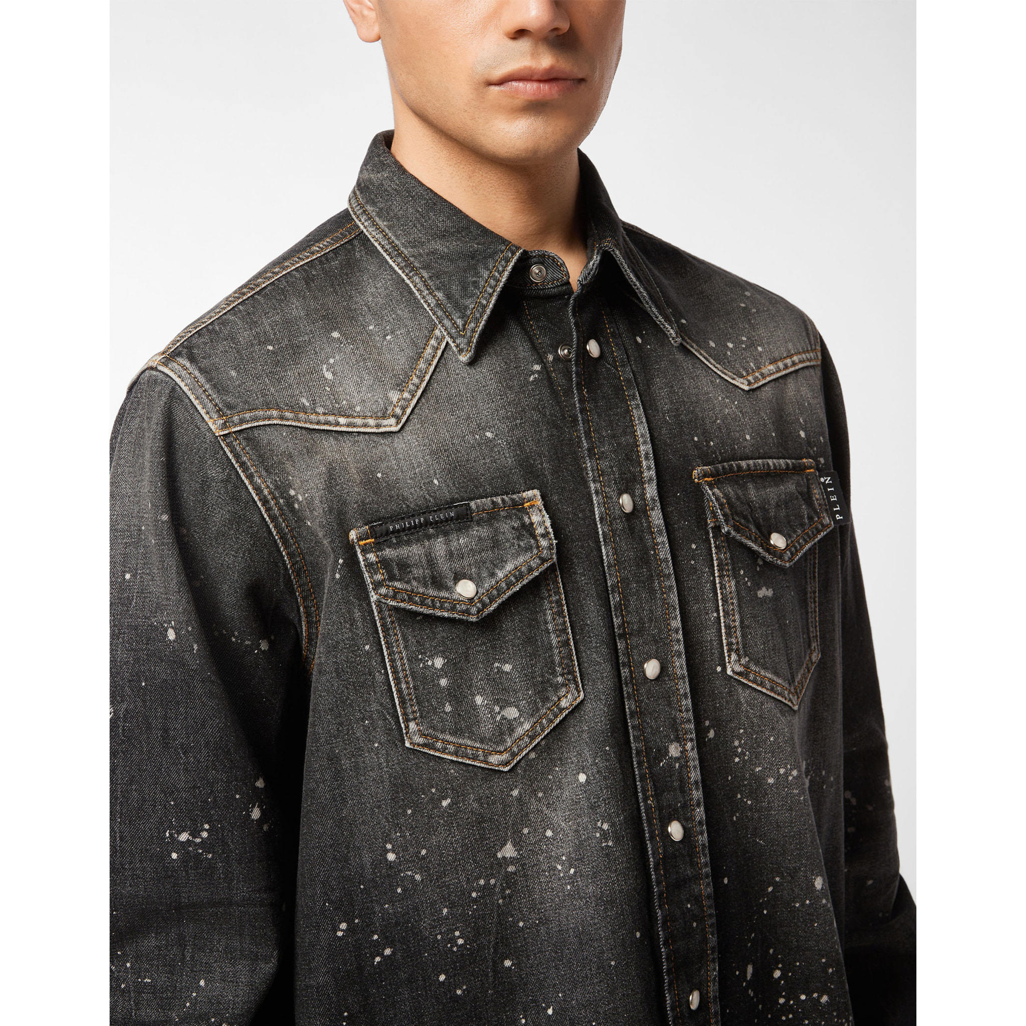 PHILIPP PLEIN Denim Shirt Ls