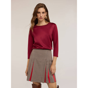 Motivi - Camiseta básica bimateria - Burgundy