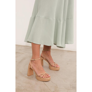 Sandalias de tacón - Greta Nude - 11 cm