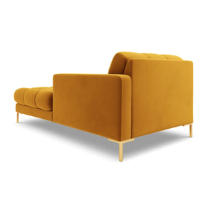 Méridienne droite "Bali" en velours jaune