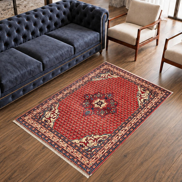 Tapis d'orient au motif oriental, noué main en laine, FIBISI