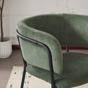 Lot de 2 fauteuils de table en velours côtelé - MALONE