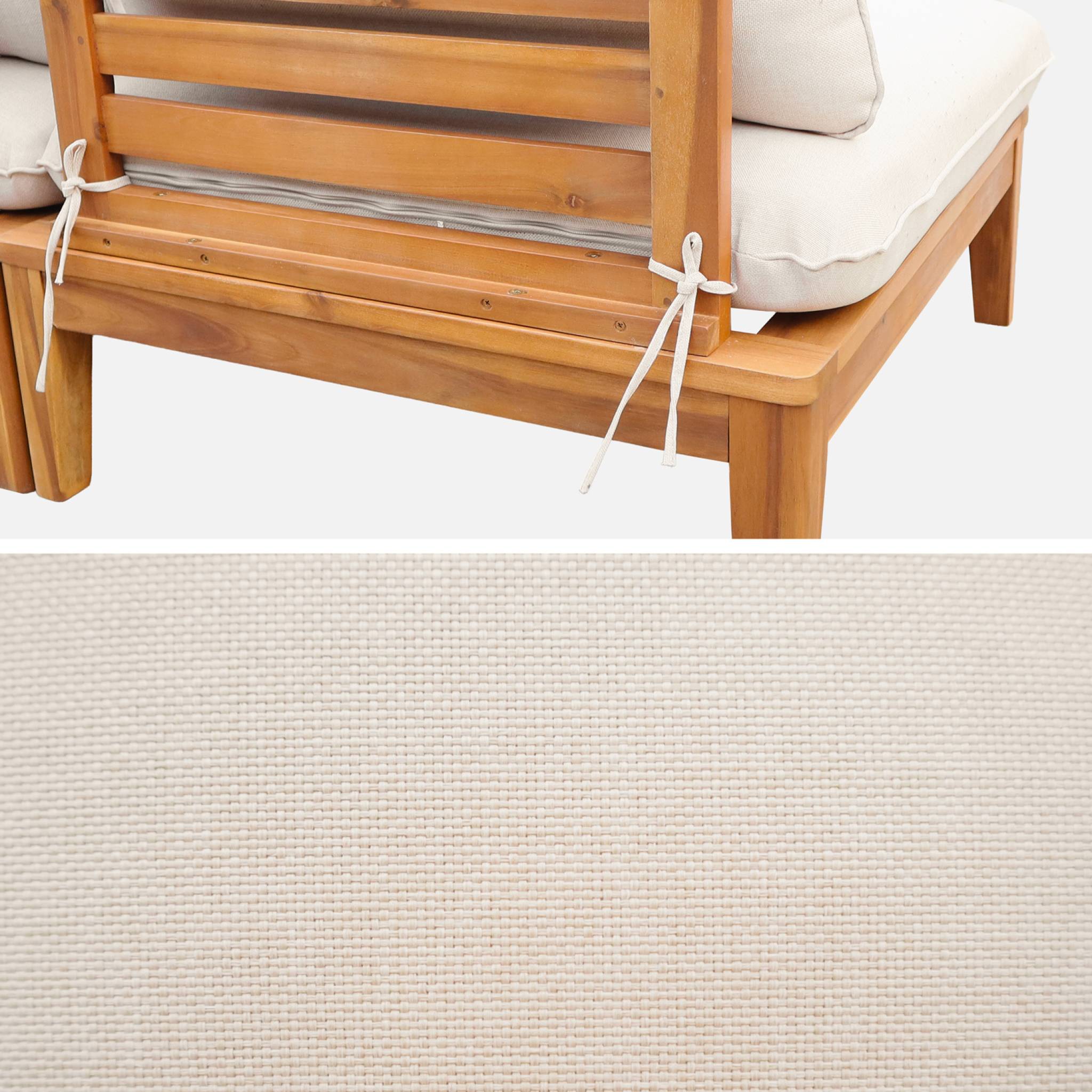 Banquette modulable de jardin bois d'acacia 2 places YONA