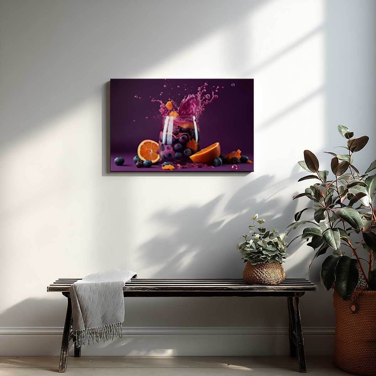 Tableau explosion de fruits violets Toile imprimée