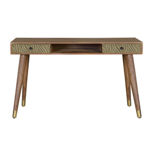 Escritorio de Madera de Mango 130 Cm Estilo Retro Moderno