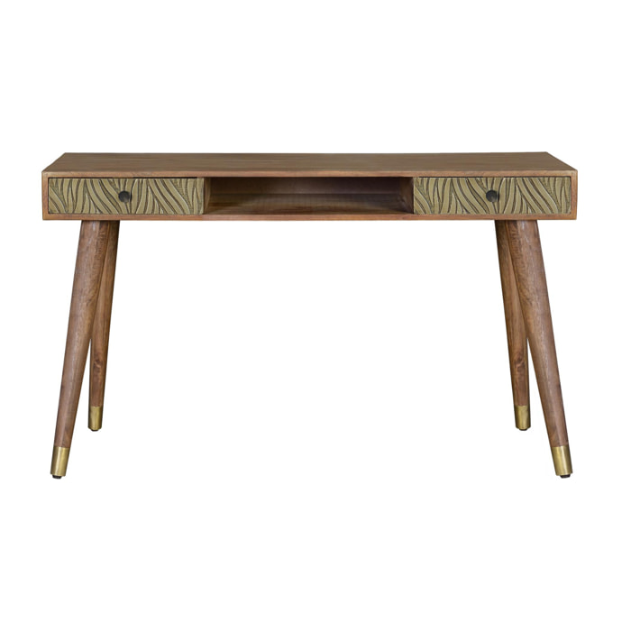 Escritorio de Madera de Mango 130 Cm Estilo Retro Moderno